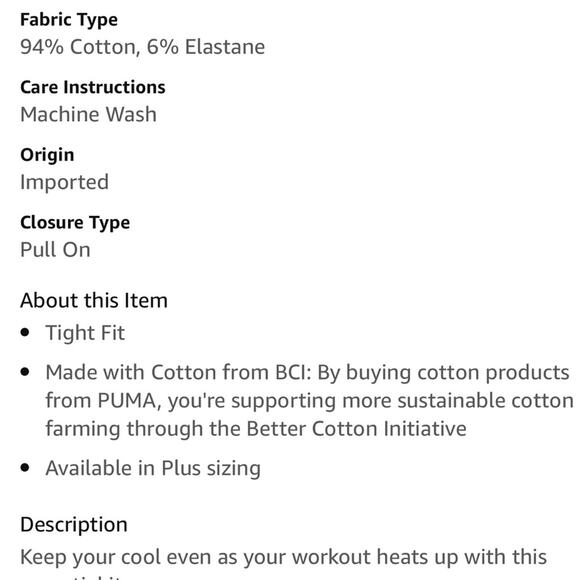 NWT Puma High Waisted Cotton Leggings Ankle Length Mauve Womens Small - Picture 5 of 5